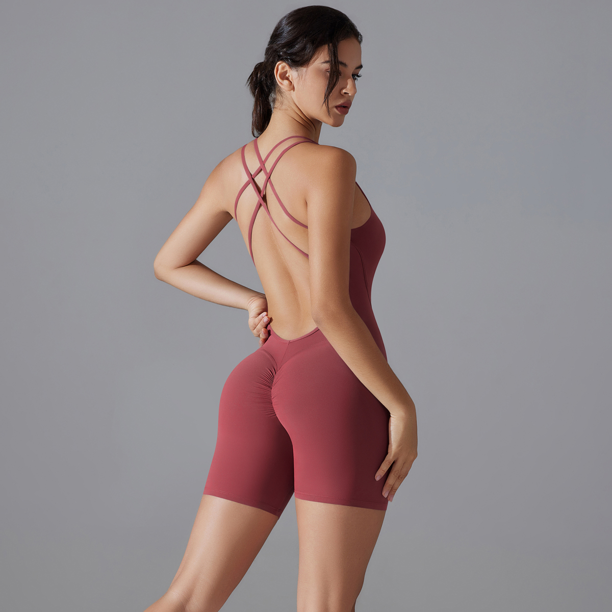 요가 세트 섹시한 백 레스 스포티 한 꽉 점프 슈트는  - Yoga Overall Fitness 리뷰 및 가격