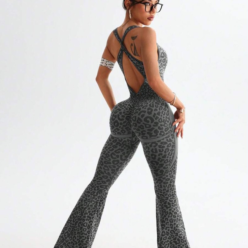 LEOSOXS 레오파드 점프슈트 스포츠웨어 여성 캐주얼 - Yoga Overall Fitness 리뷰 및 가격