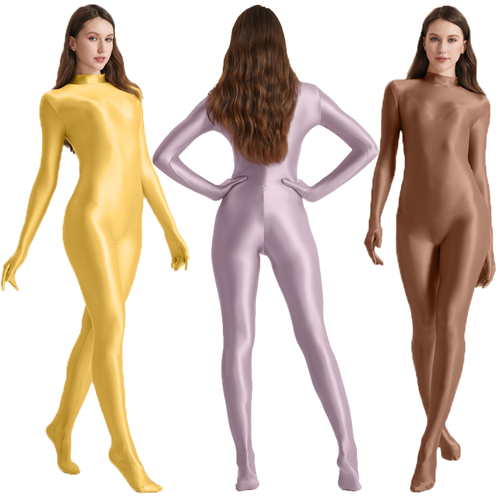 여성 오일 스트레치 하이 넥 Bodycon 원피스 점프 - Yoga Overall Fitness 리뷰 및 가격