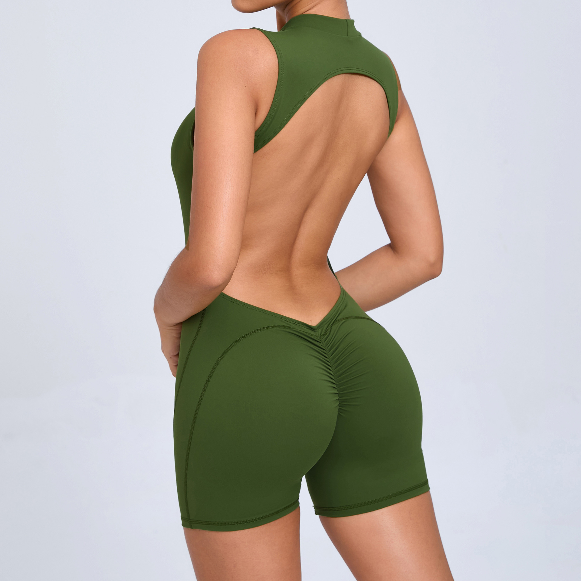 홀터 백리스 짐 바디콘 숏 점프수트 플레이수트 여성용  - Yoga Overall Fitness 리뷰 및 가격